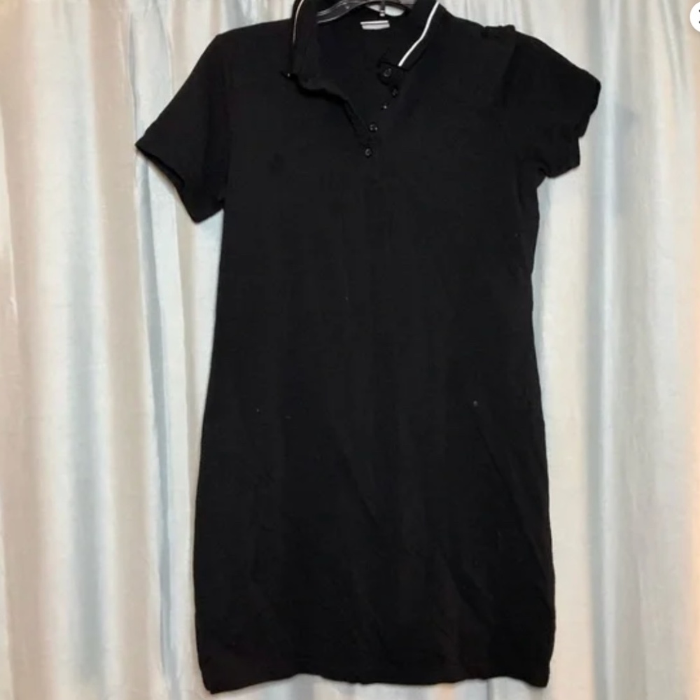 Jacqueline de Yong black t-shirt dress collared woman's size M